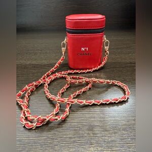 CHANEL Red Mini Bag with Chain Strap Upcycled GWP